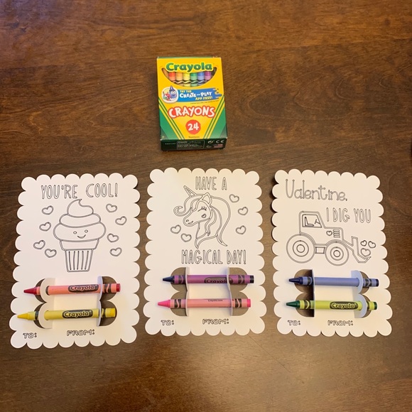 24 Kid’s Valentines Day Crayon Coloring Sheets - Picture 2 of 10